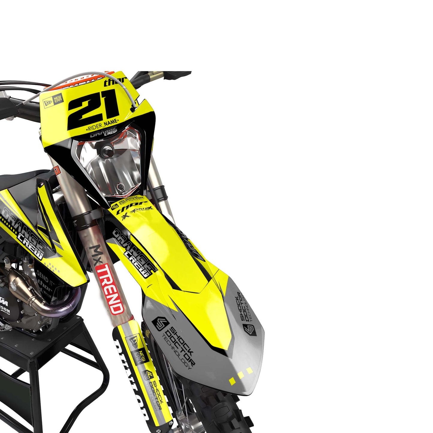 KTM Drago graphics kit - Yellow - front headlight