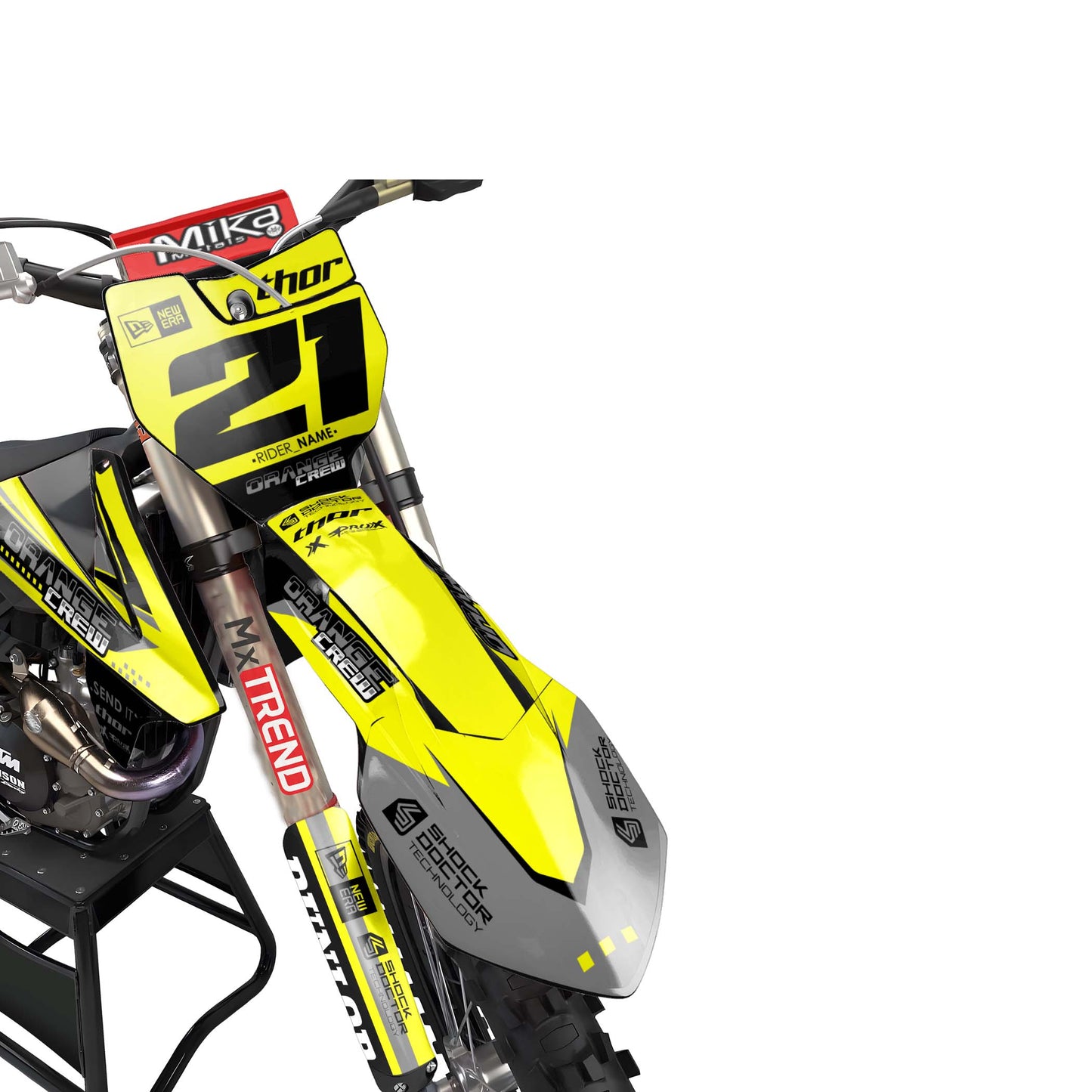 KTM Drago graphics kit - Yellow - front MX