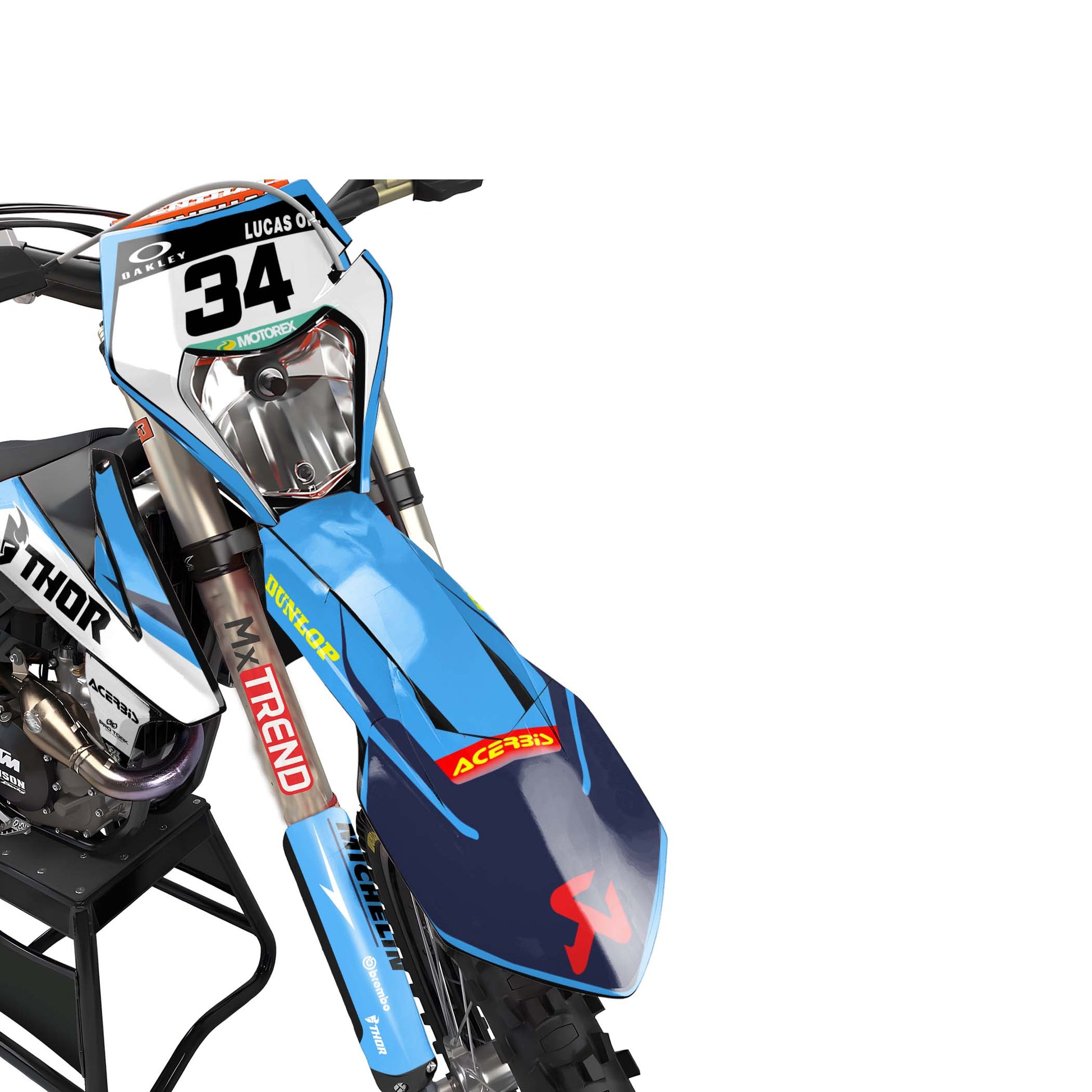 KTM Forger graphics kit - Blue - front headlight
