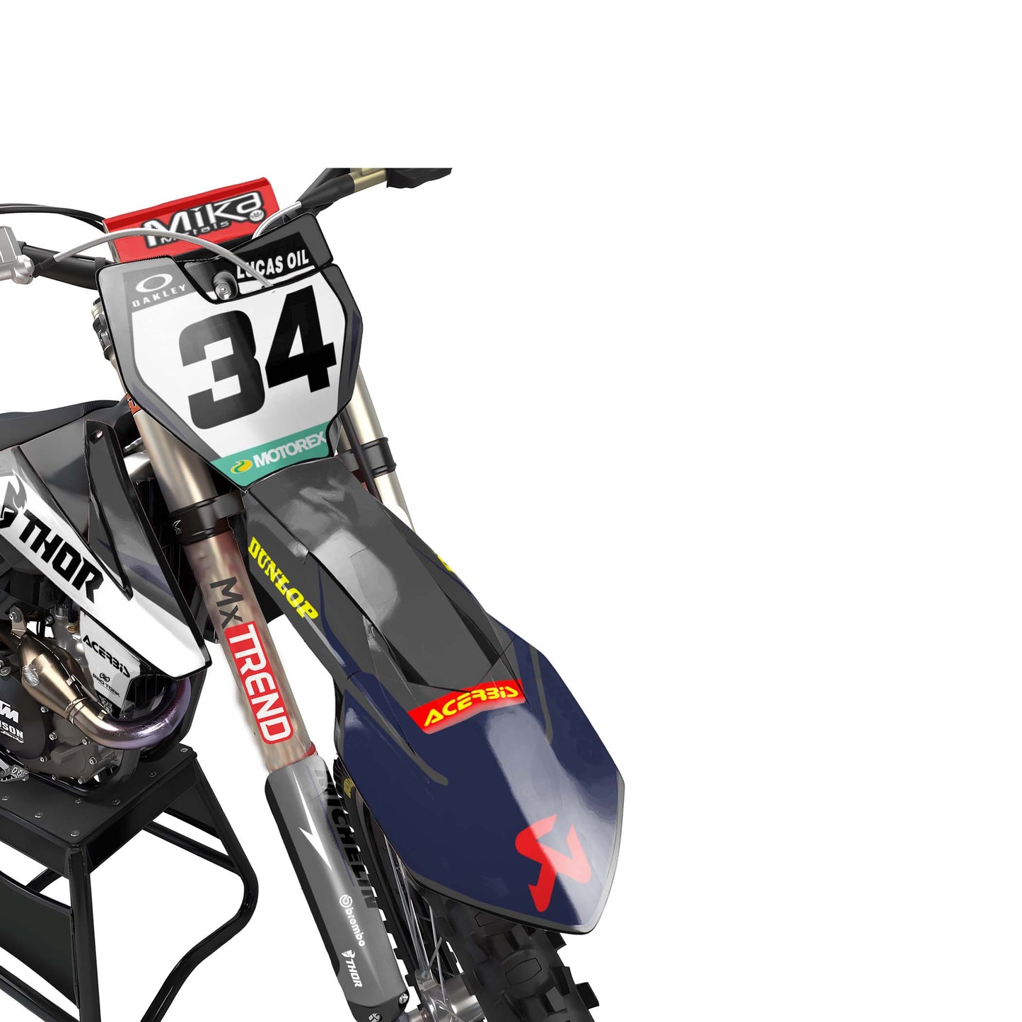 KTM Forger graphics kit - Grey - front MX