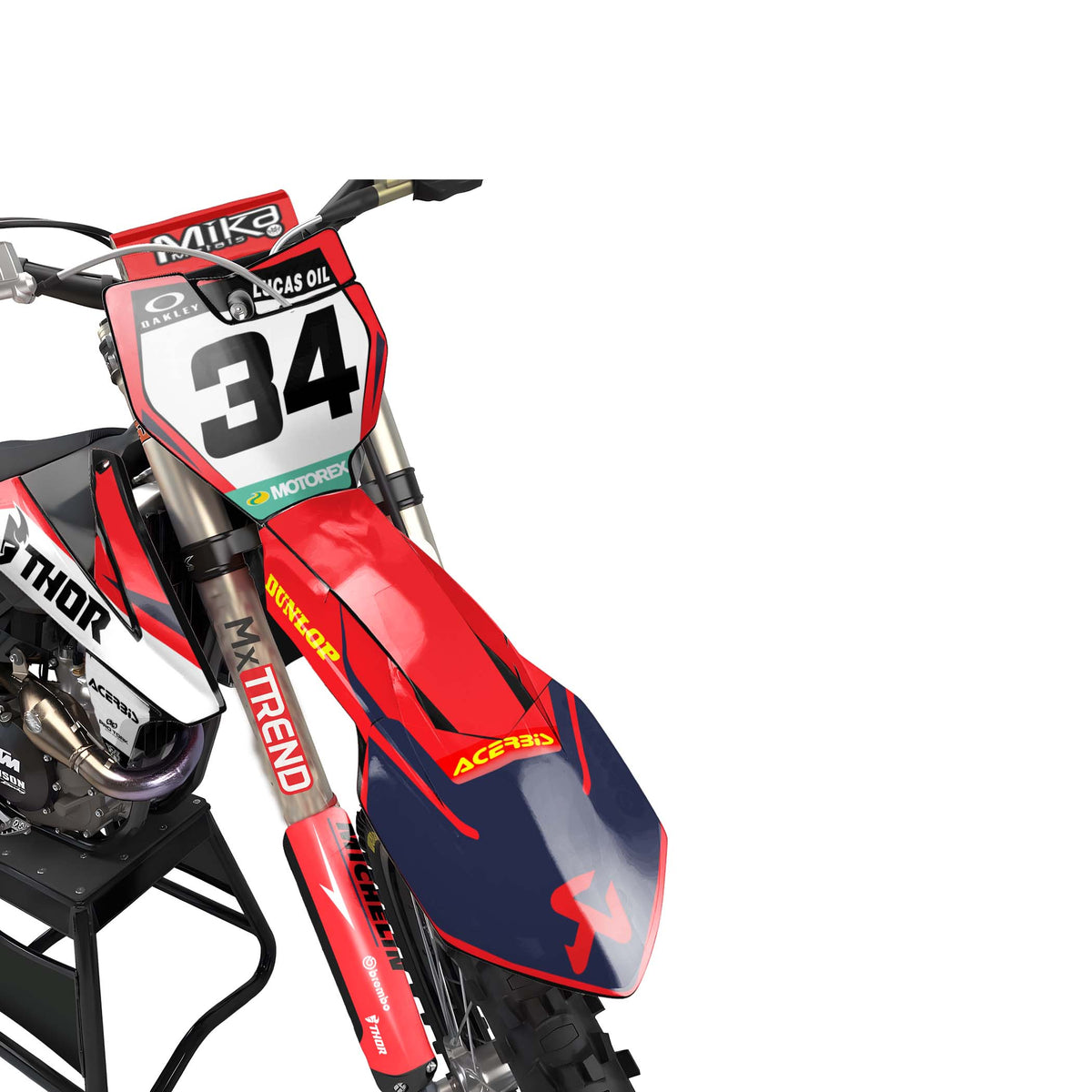 KTM Forger graphics kit - Red - front MX