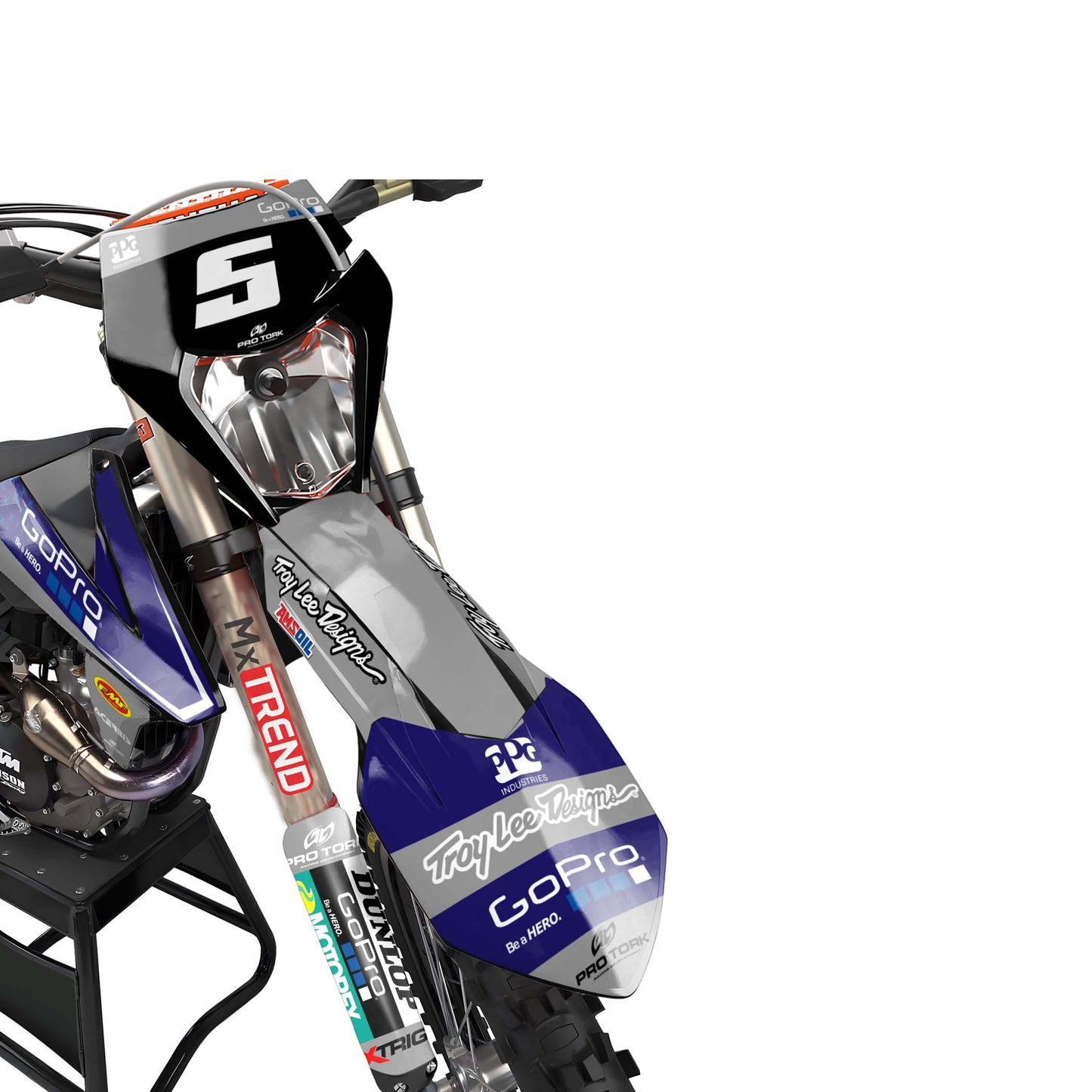 KTM Octane graphics kit - Grey - front headlight