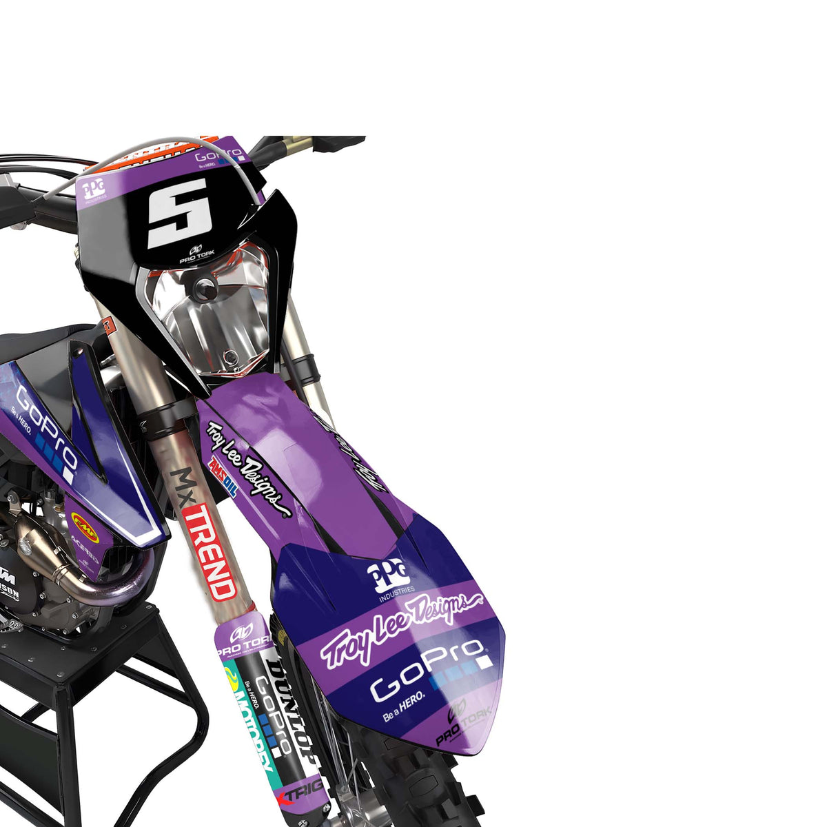 KTM Octane graphics kit - Purple - front headlight