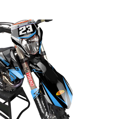 KTM Rock graphics kit - Blue - front headlight