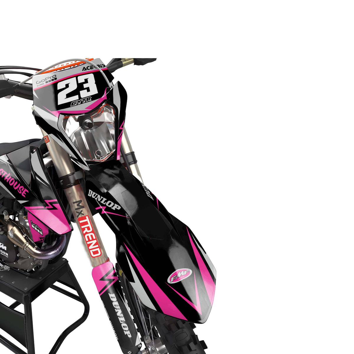 KTM Rock graphics kit - Pink - front headlight