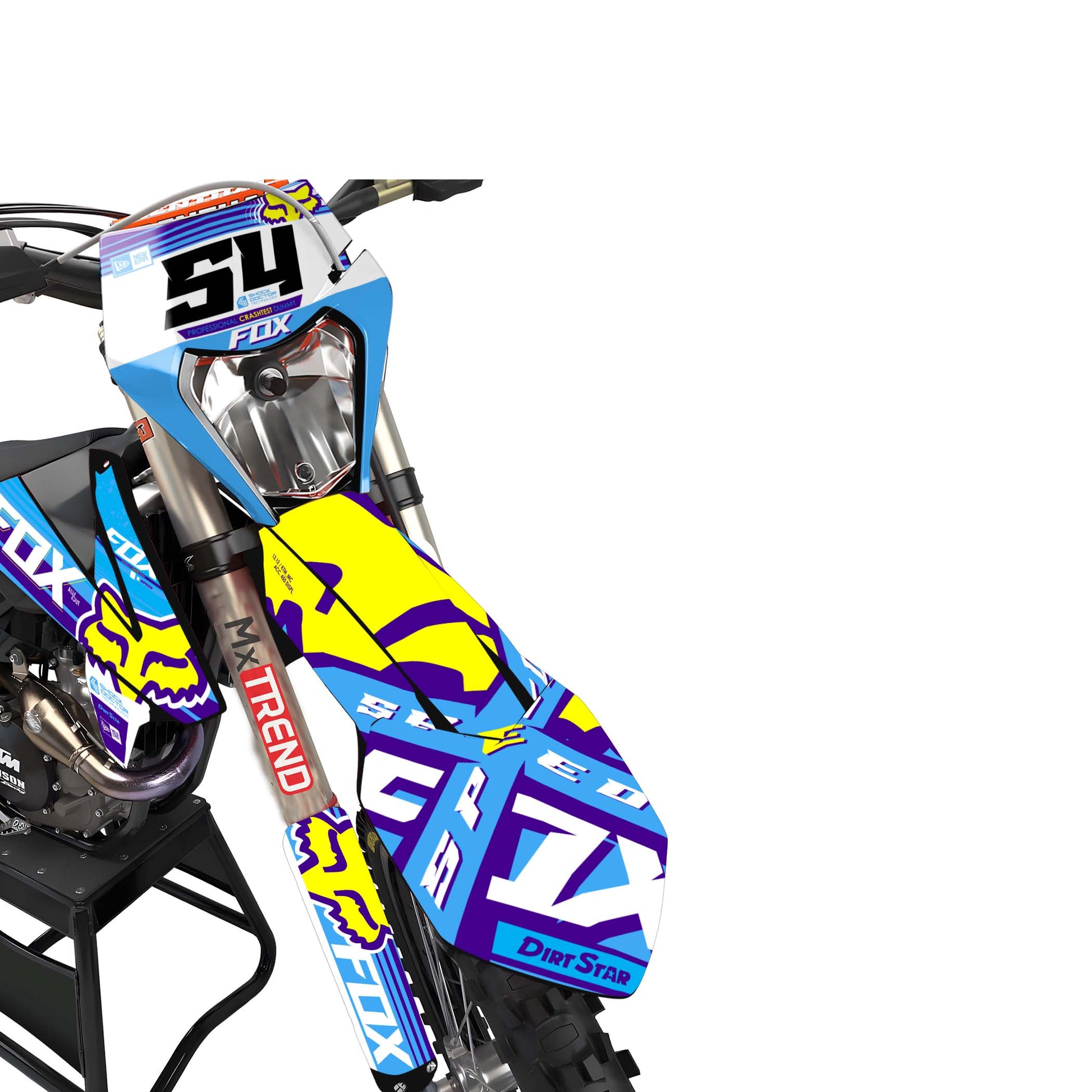KTM Slider graphics kit - Light Blue - front headlight