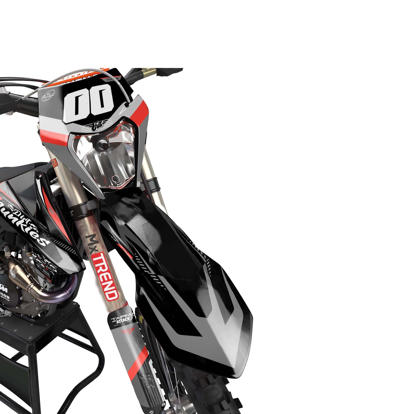 KTM Zector graphics kit - Grey Red - front headlight