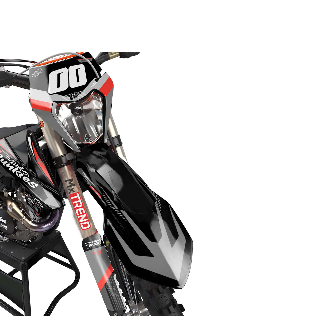 KTM Zector graphics kit - Grey Red - front headlight