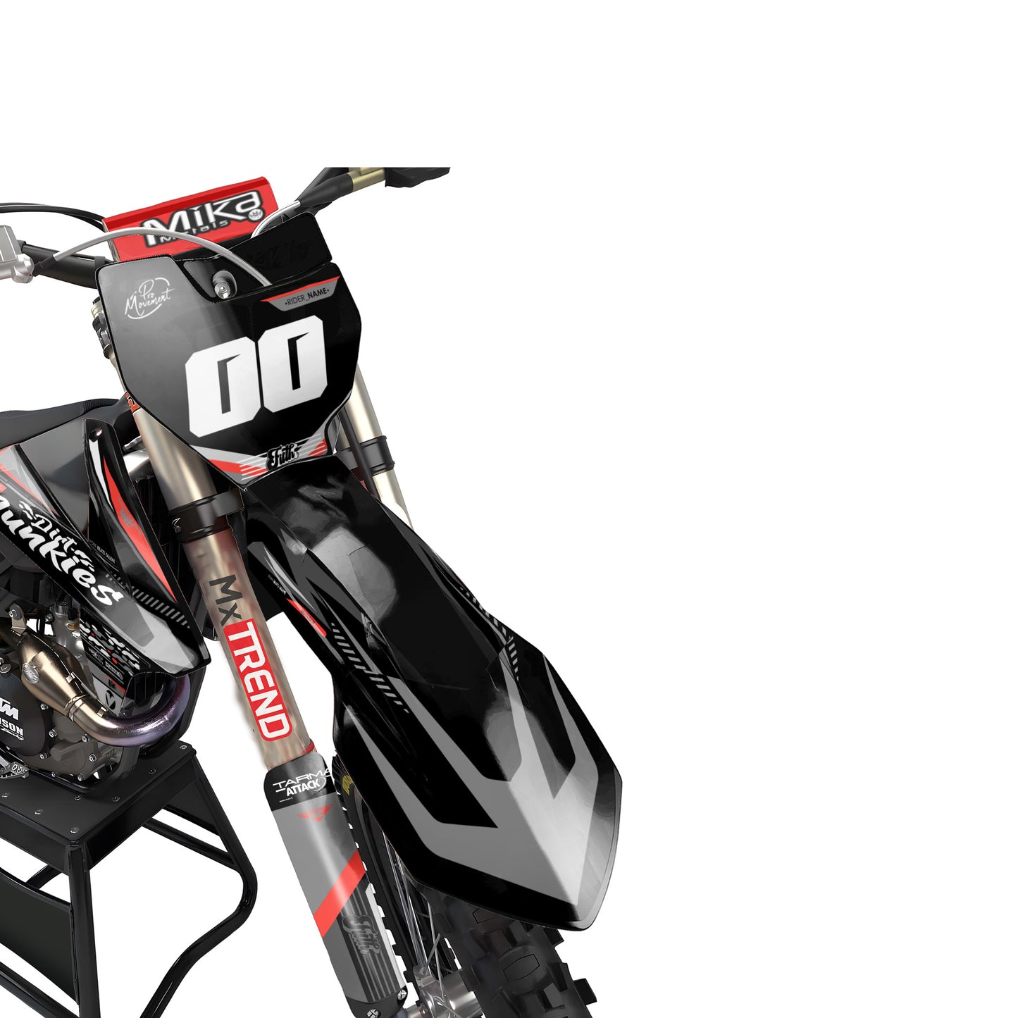 KTM Zector graphics kit - Grey Red - front MX
