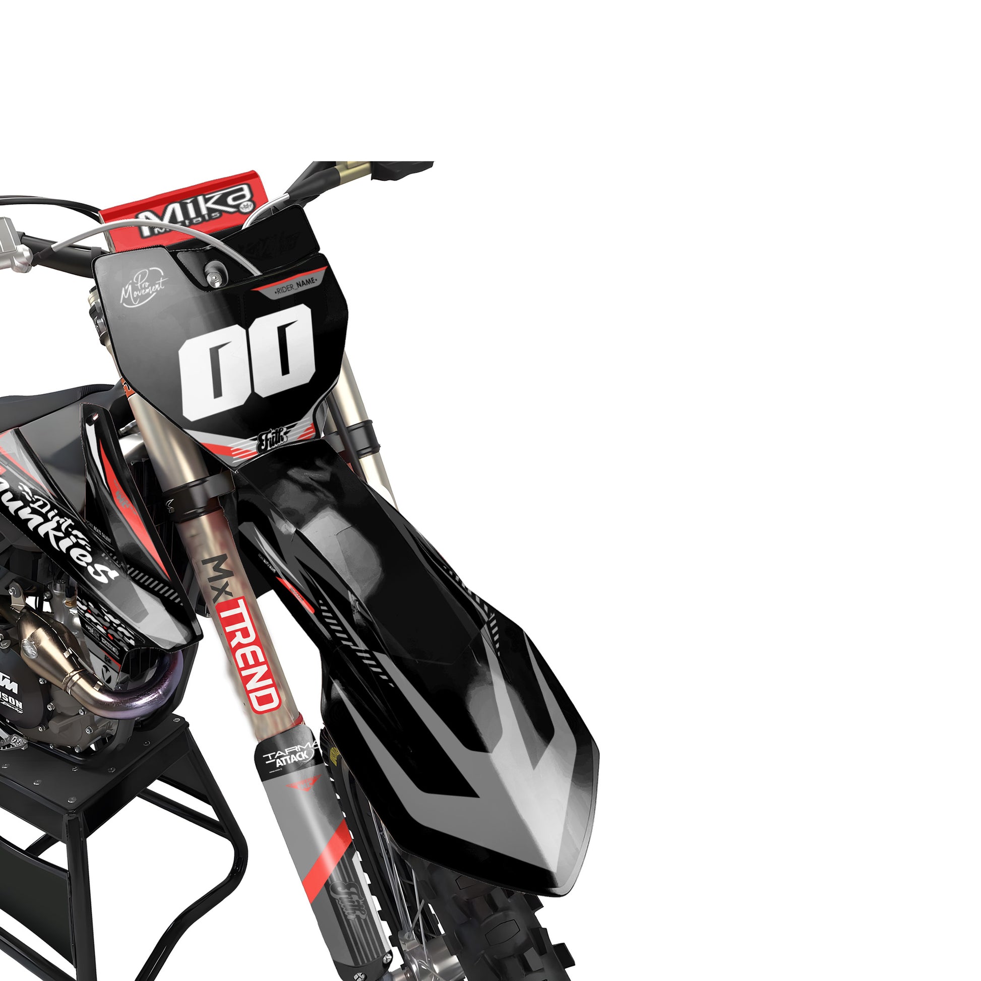 KTM Zector graphics kit - Grey Red - front MX