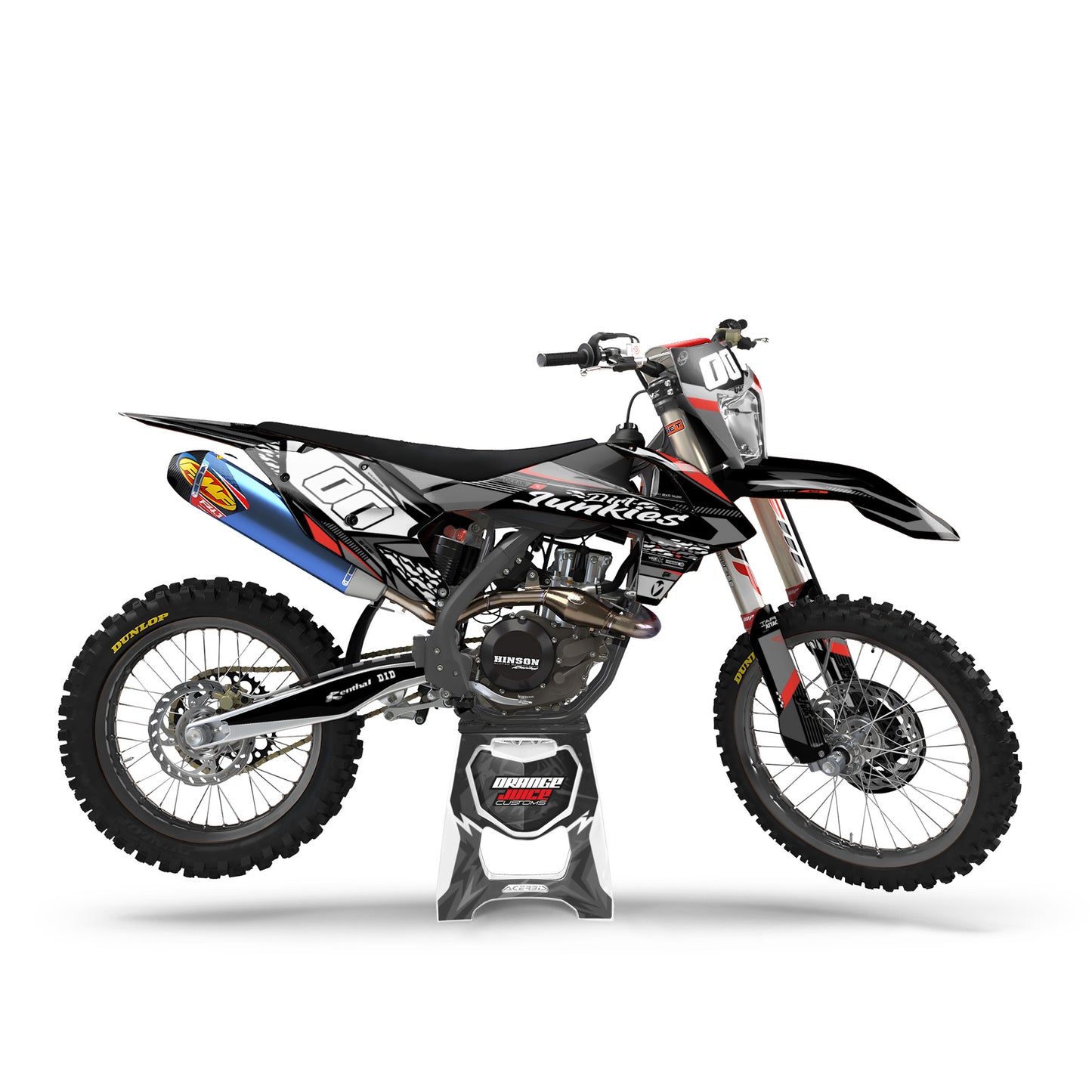 KTM Zector graphics kit - Grey Red - side headlight