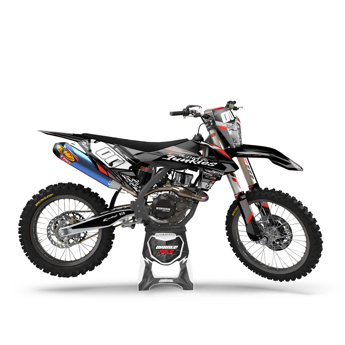 KTM Zector graphics kit - Grey Red - side headlight