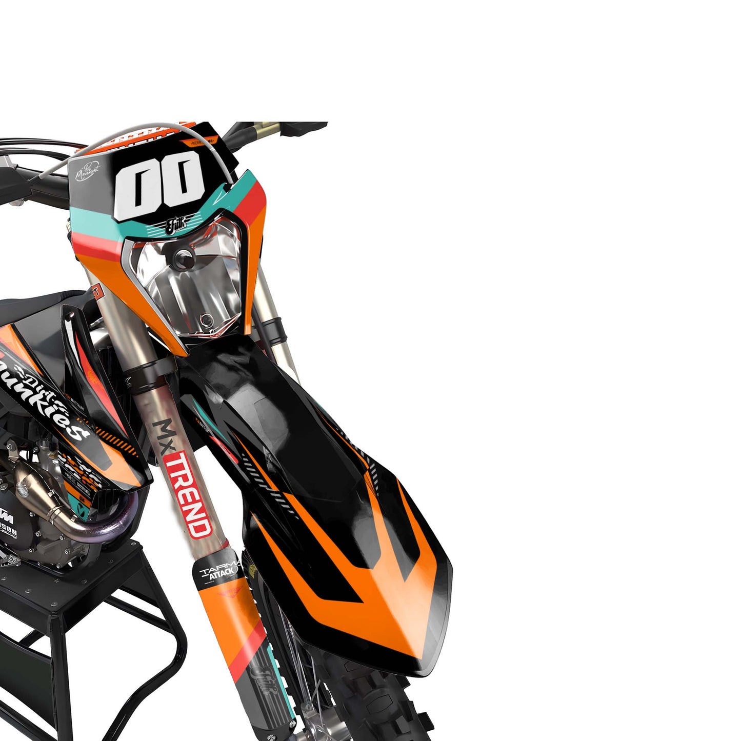 KTM Zector graphics kit - Orange - front headlight