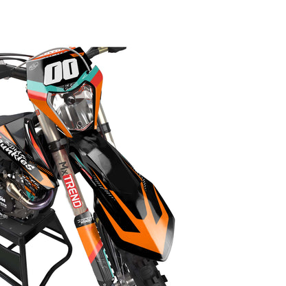 KTM Zector graphics kit - Orange - front headlight