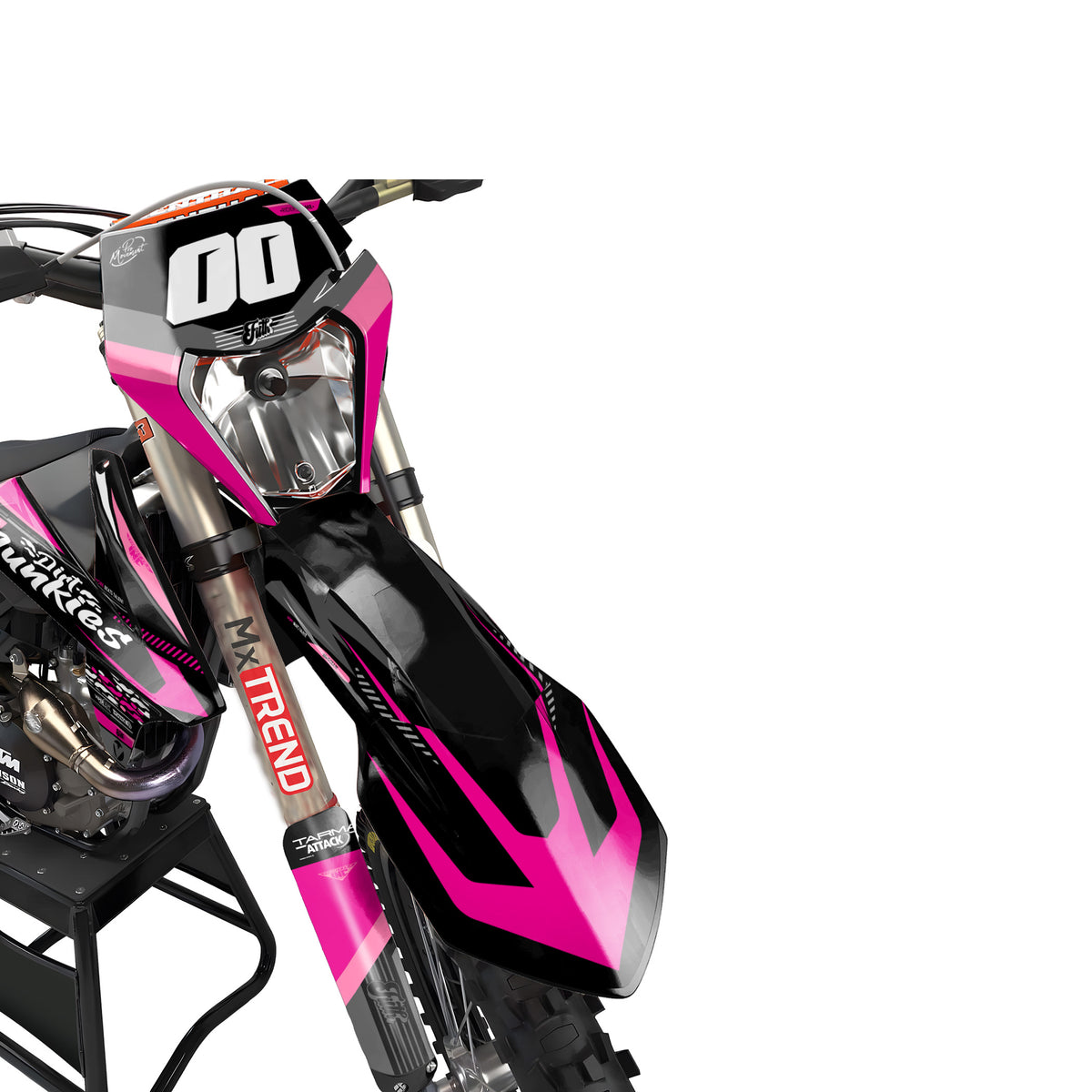 KTM Zector graphics kit - Pink - front headlight