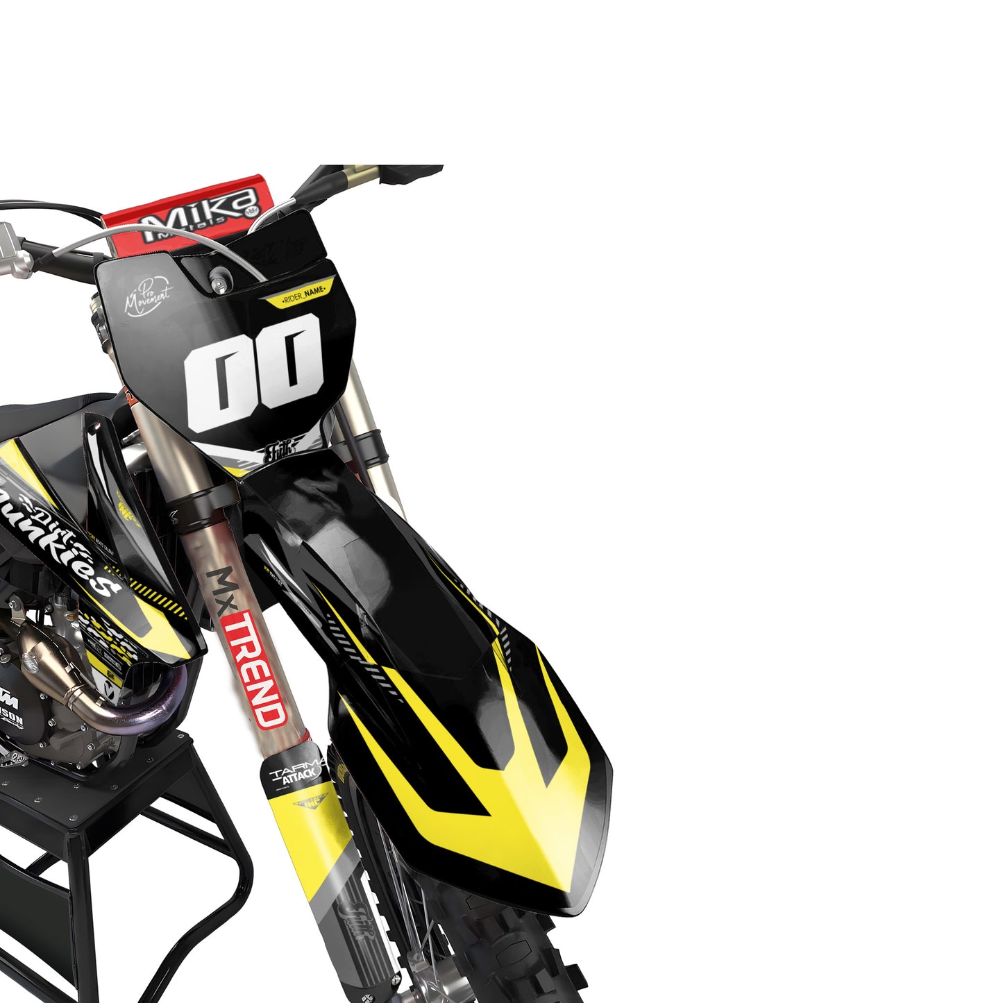 KTM Zector graphics kit - Yellow - front MX