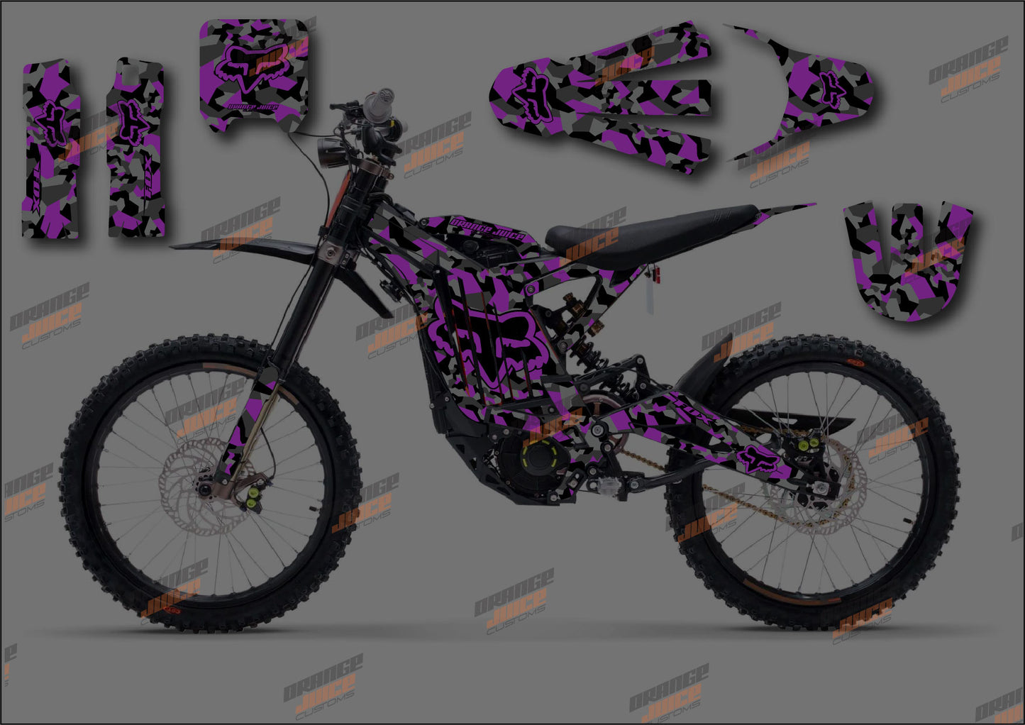 Sur Ron LBX - Fox Camo Graphics kit - Purple