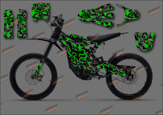 Sur Ron LBX - Fox Camo Graphics kit - Green