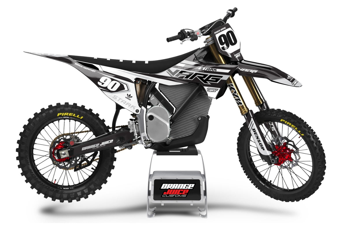 Stark Varg Shadowline black, white and silver graphics kit