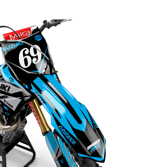 Suzuki Barrell graphics kit - Blue - front