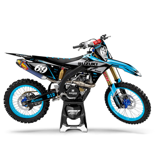 Suzuki Barrell graphics kit - Blue - side