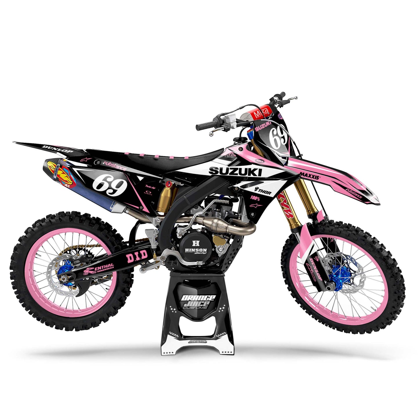 Suzuki Barrell graphics kit - Pink - side