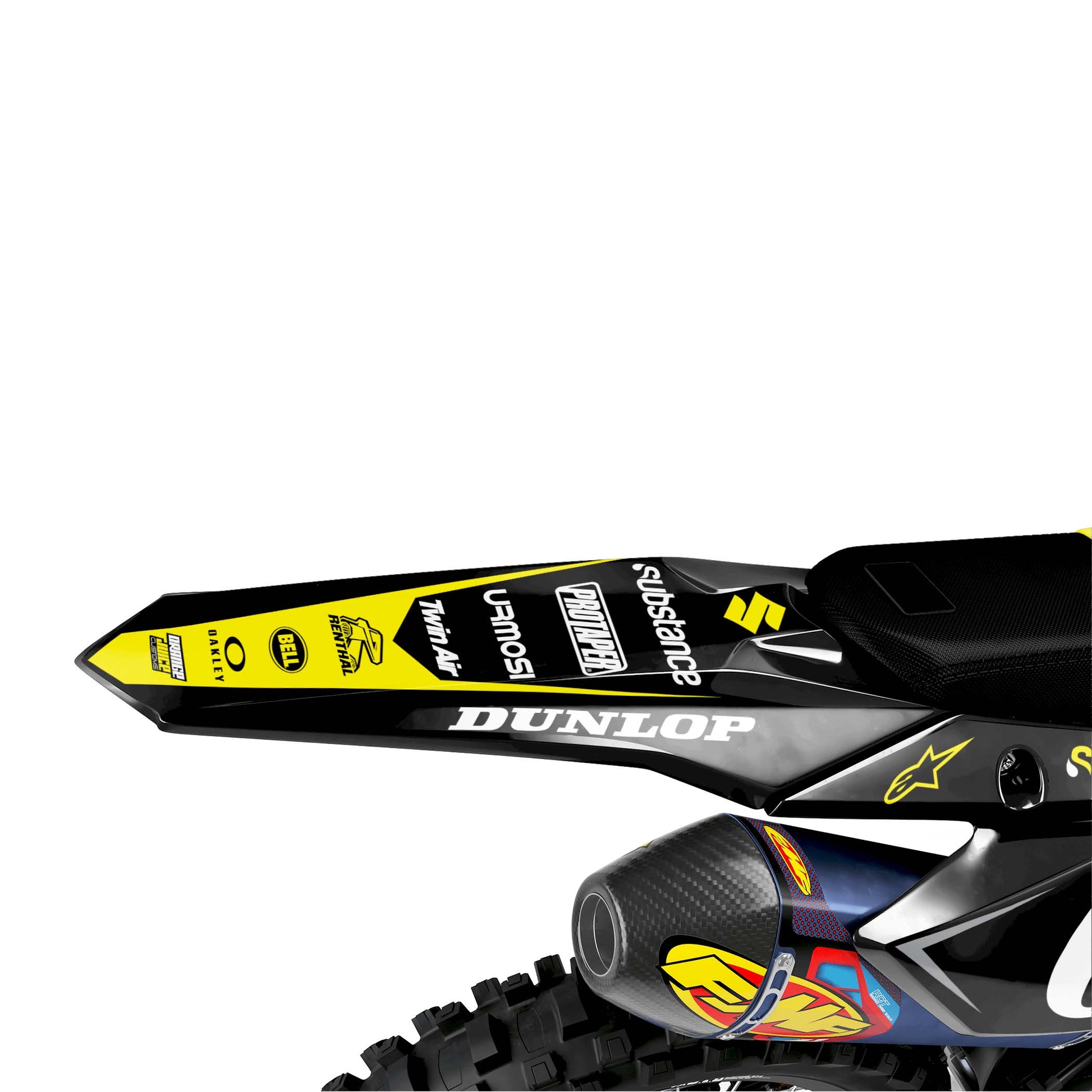 Suzuki Barrell graphics kit - Yellow - rear