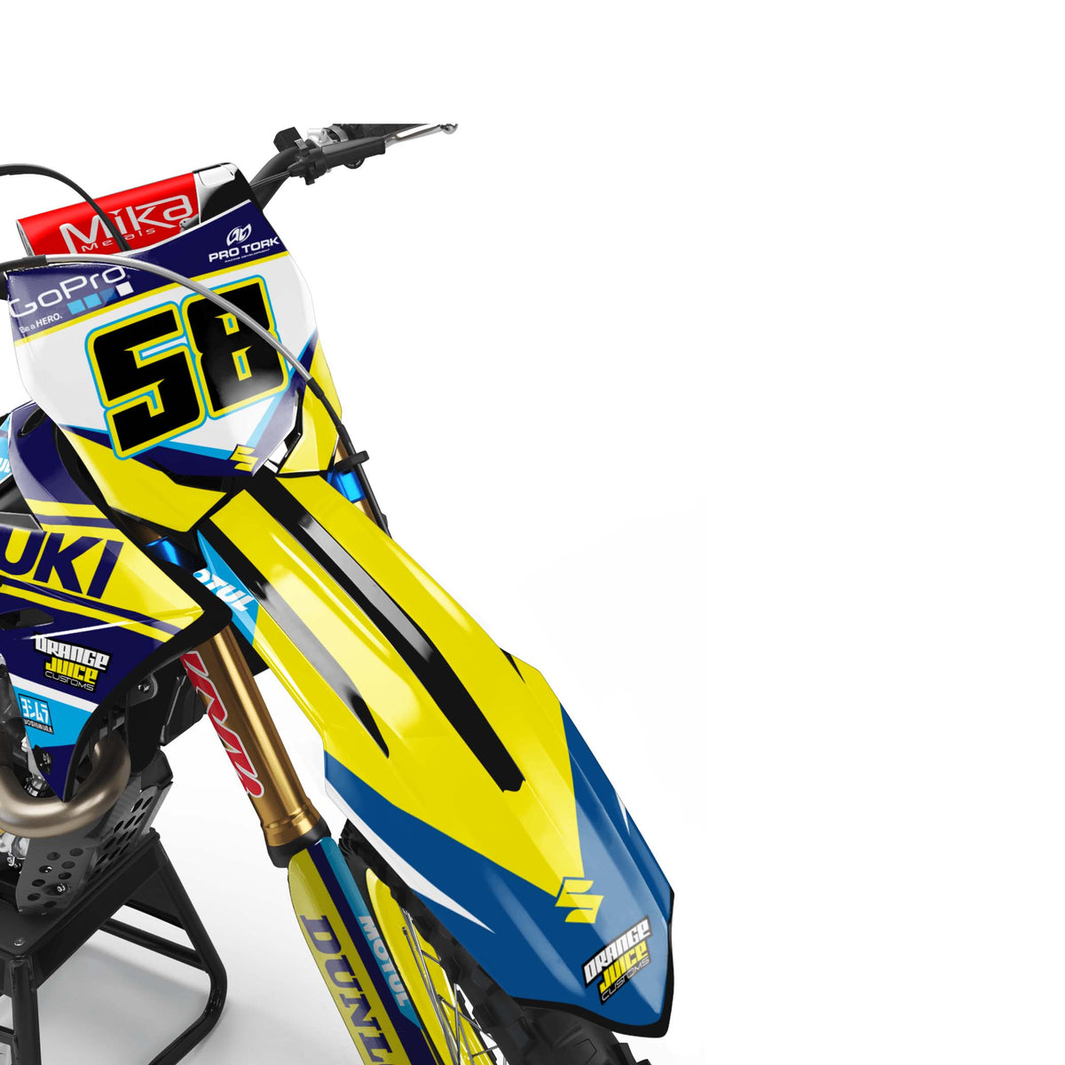 Suzuki Burnt graphics kit - Yellow - front