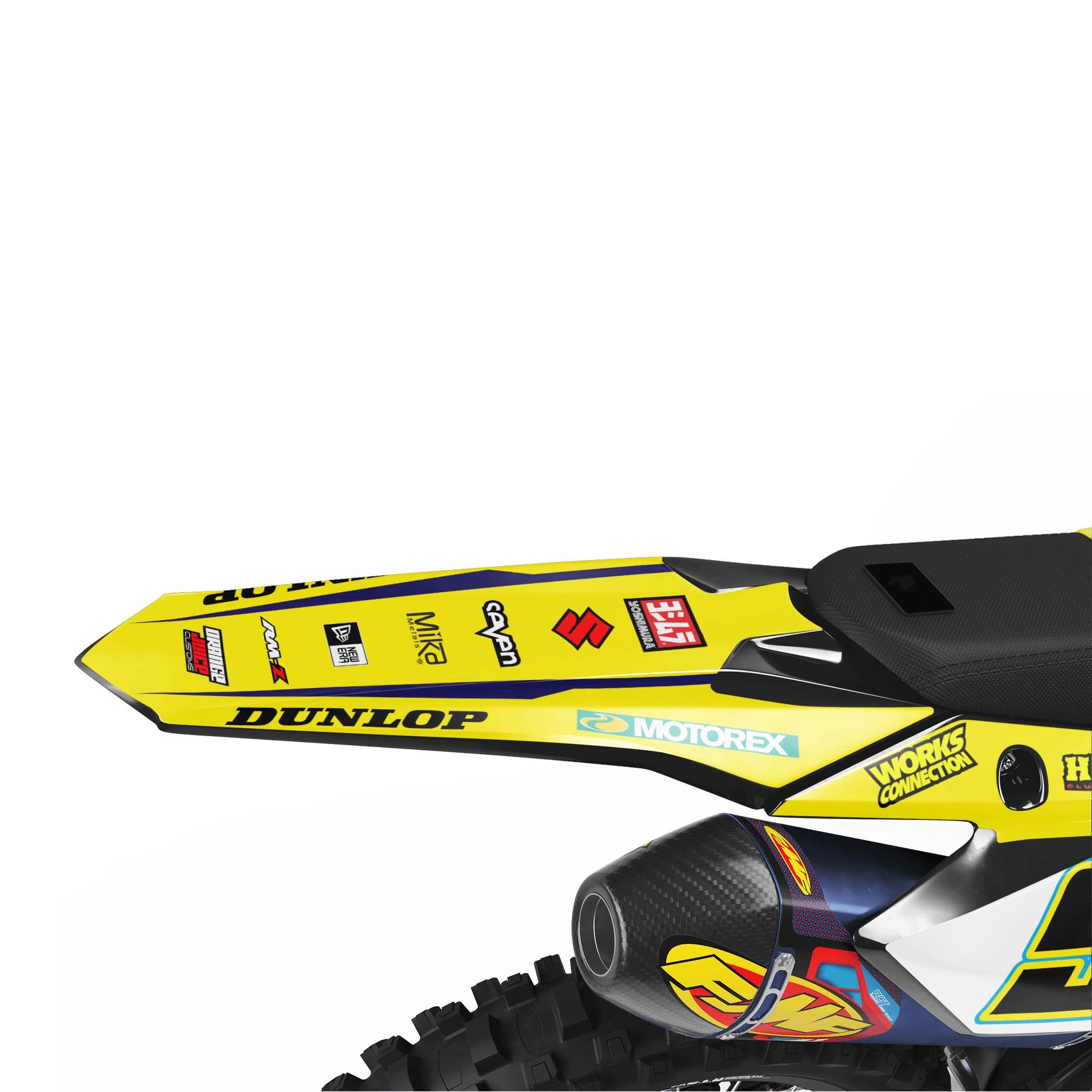 Suzuki Burnt graphics kit - Yellow - rear