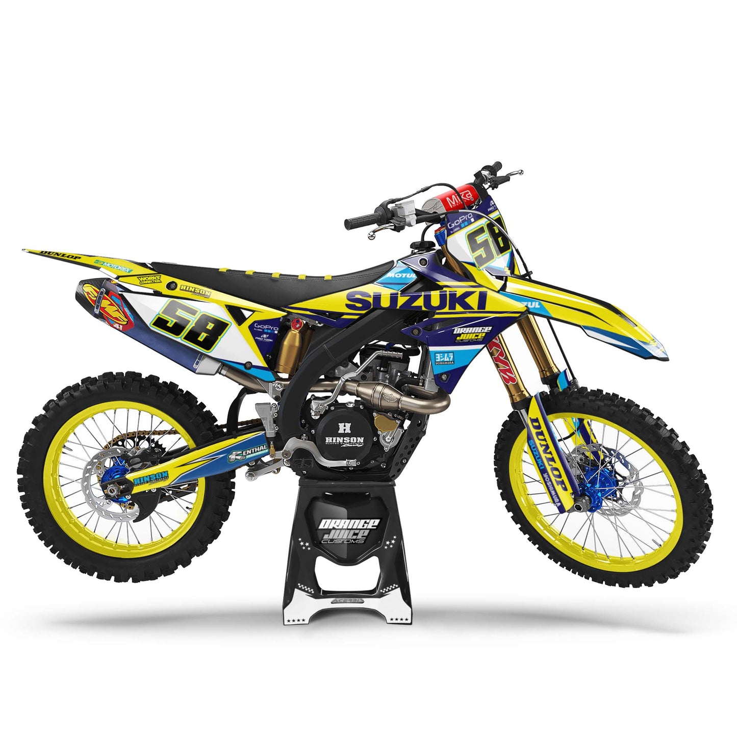 Suzuki Burnt graphics kit - Yellow - side