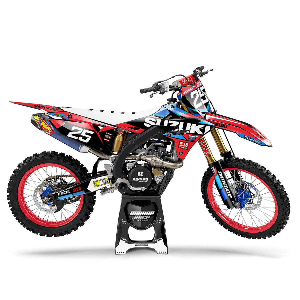 Suzuki Infinity graphics kit - Red - side