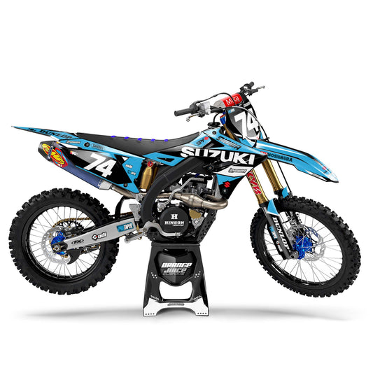 Suzuki Mascot graphics kit - Blue - side