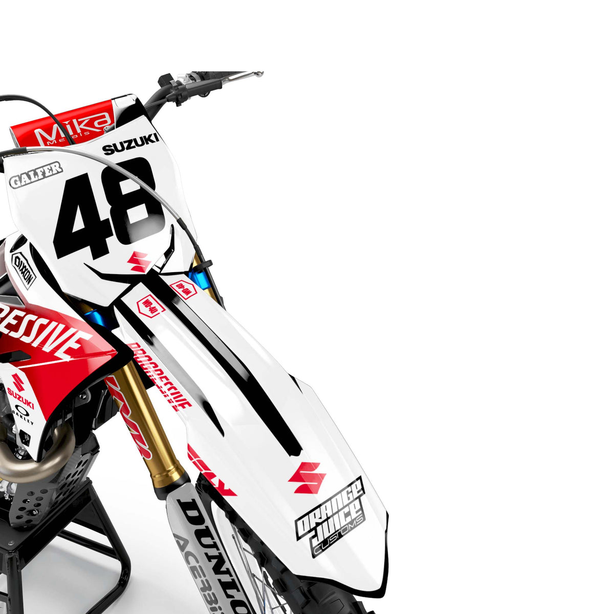Suzuki Menace graphics kit - White Red - front