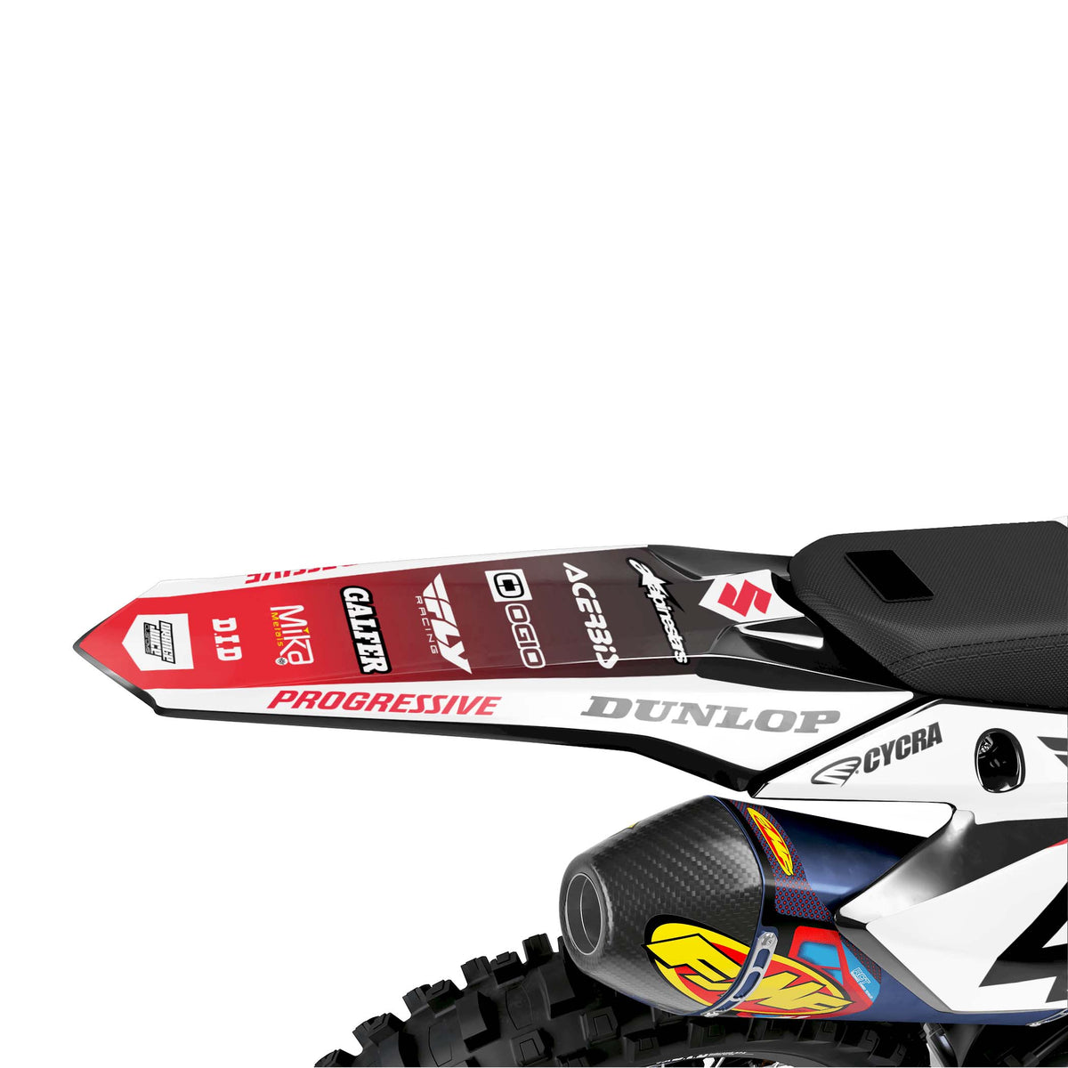 Suzuki Menace graphics kit - White Red - rear