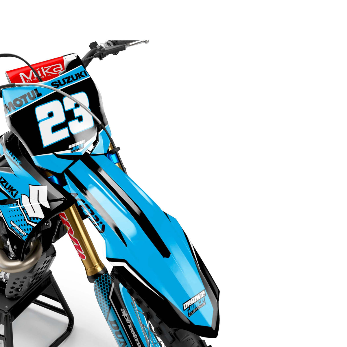 Suzuki Walrus graphics kit - Blue - front