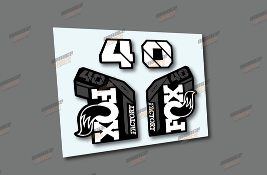 Fox 40's Style Fork Decals - White, Chrome, Holographic