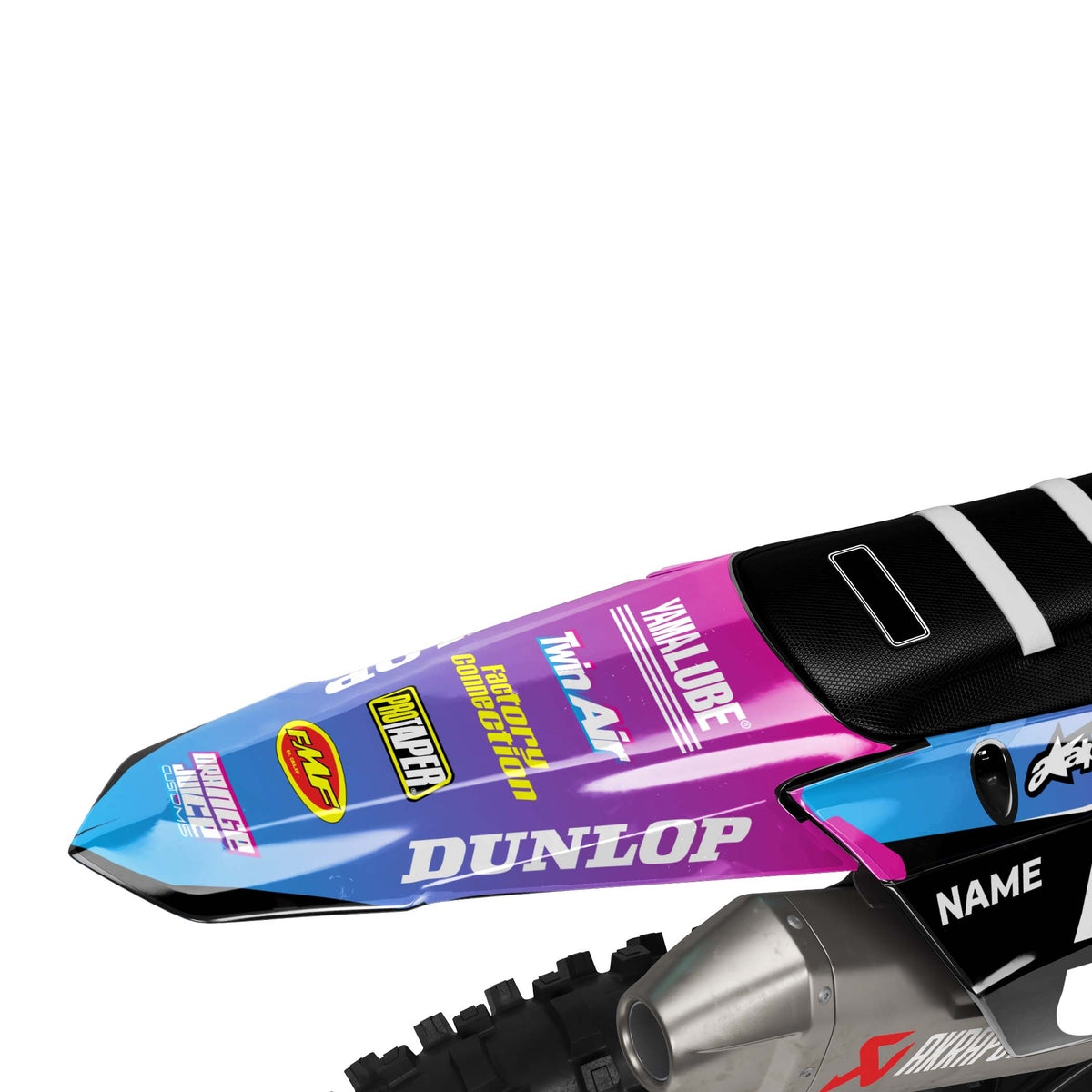 Yamaha Aquatic graphics kit - Blue Pink - rear
