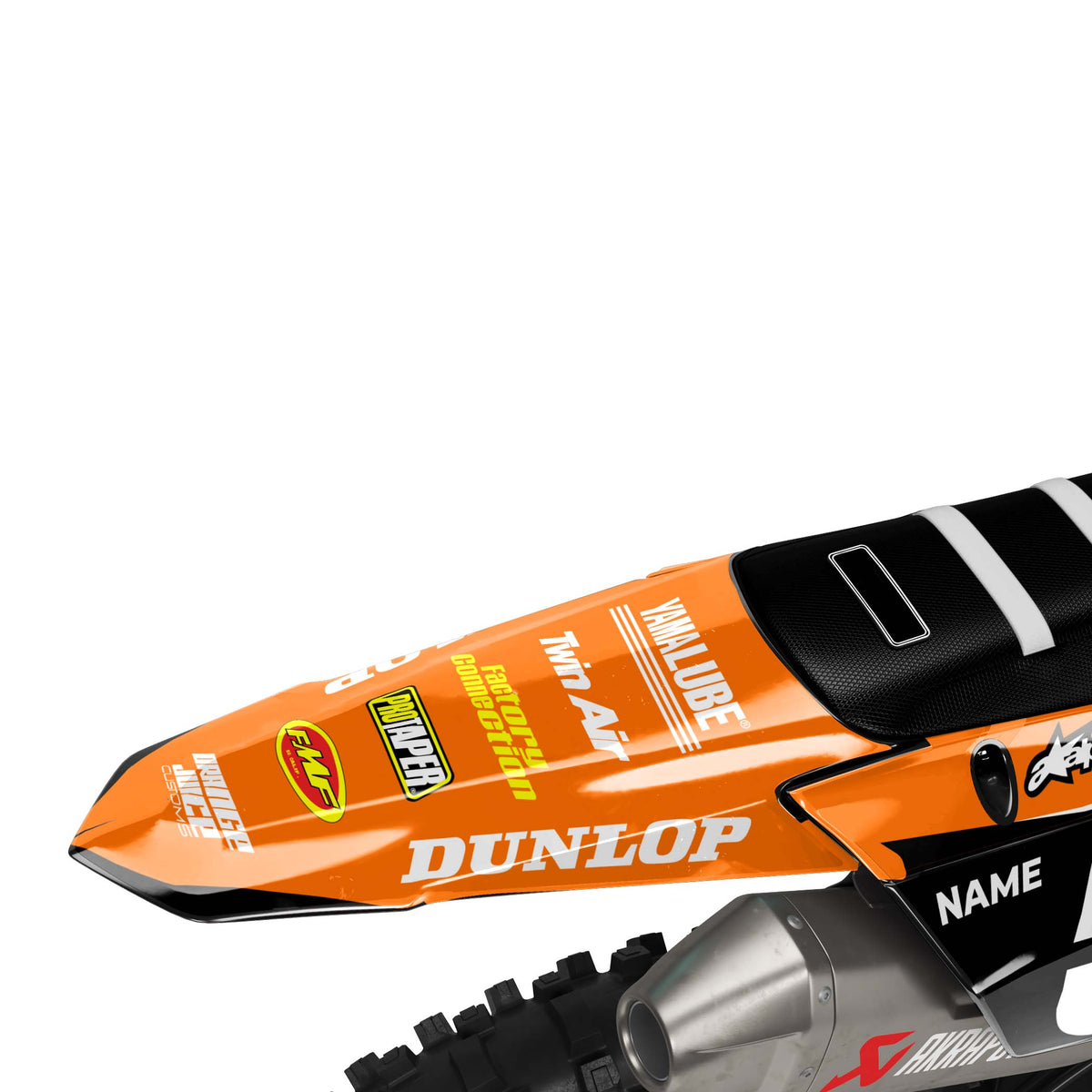 Yamaha Aquatic graphics kit - Orange - rear