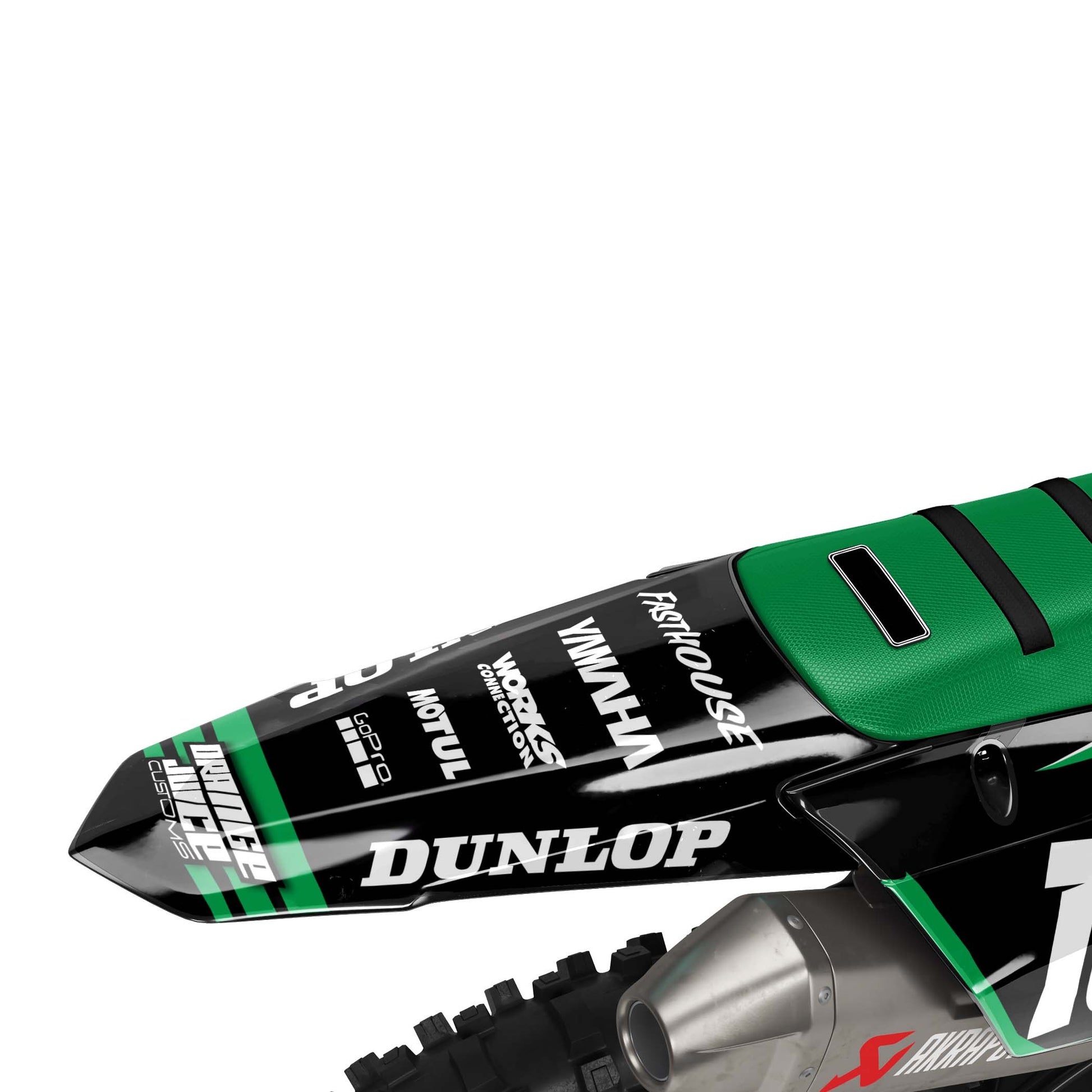 Yamaha Bolt graphics kit - Green - rear