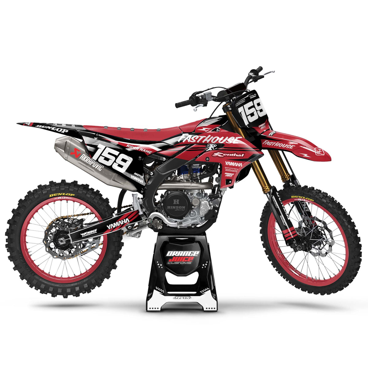 Yamaha Bolt graphics kit - Matt Red - side