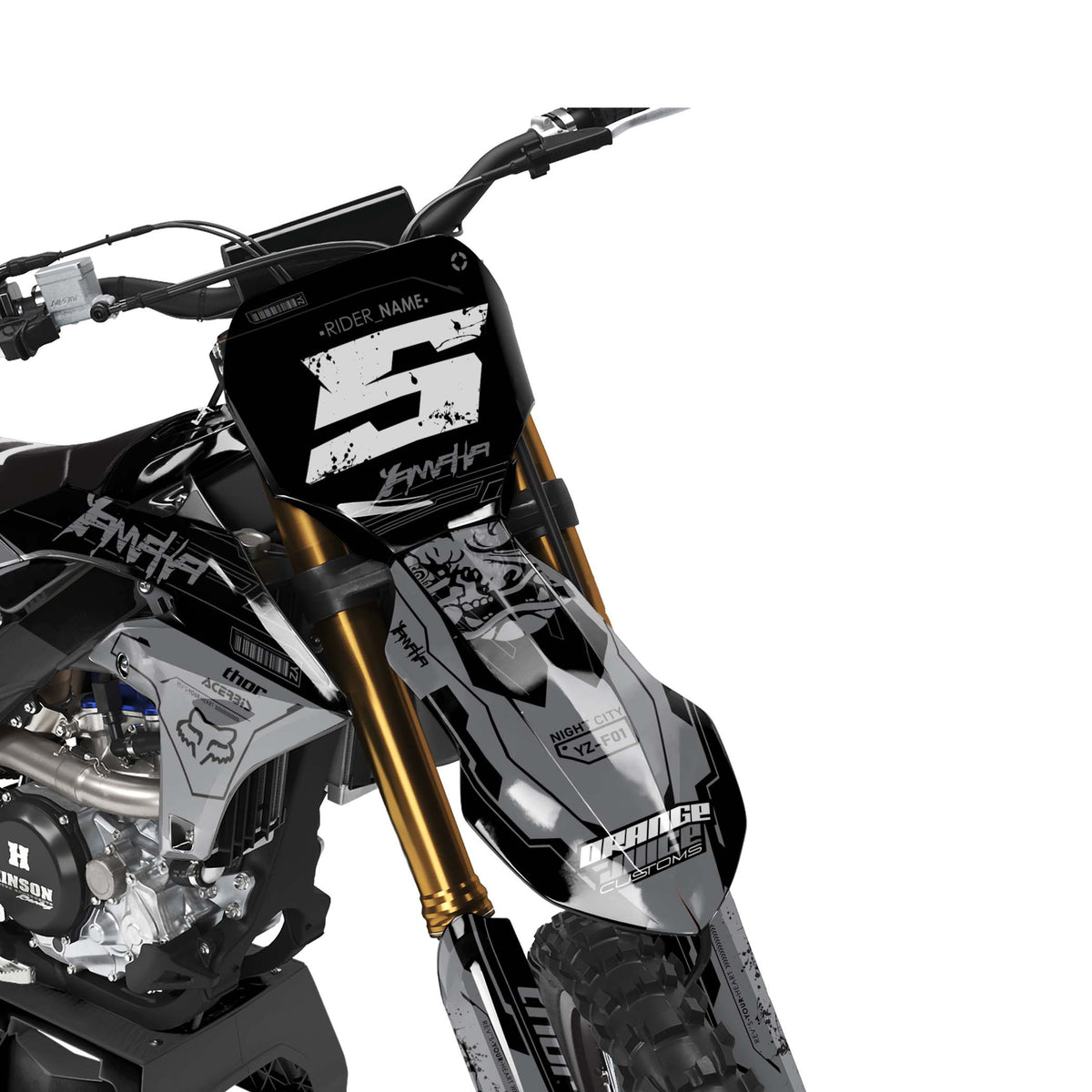 Yamaha Cracker graphics kit - Grey - front