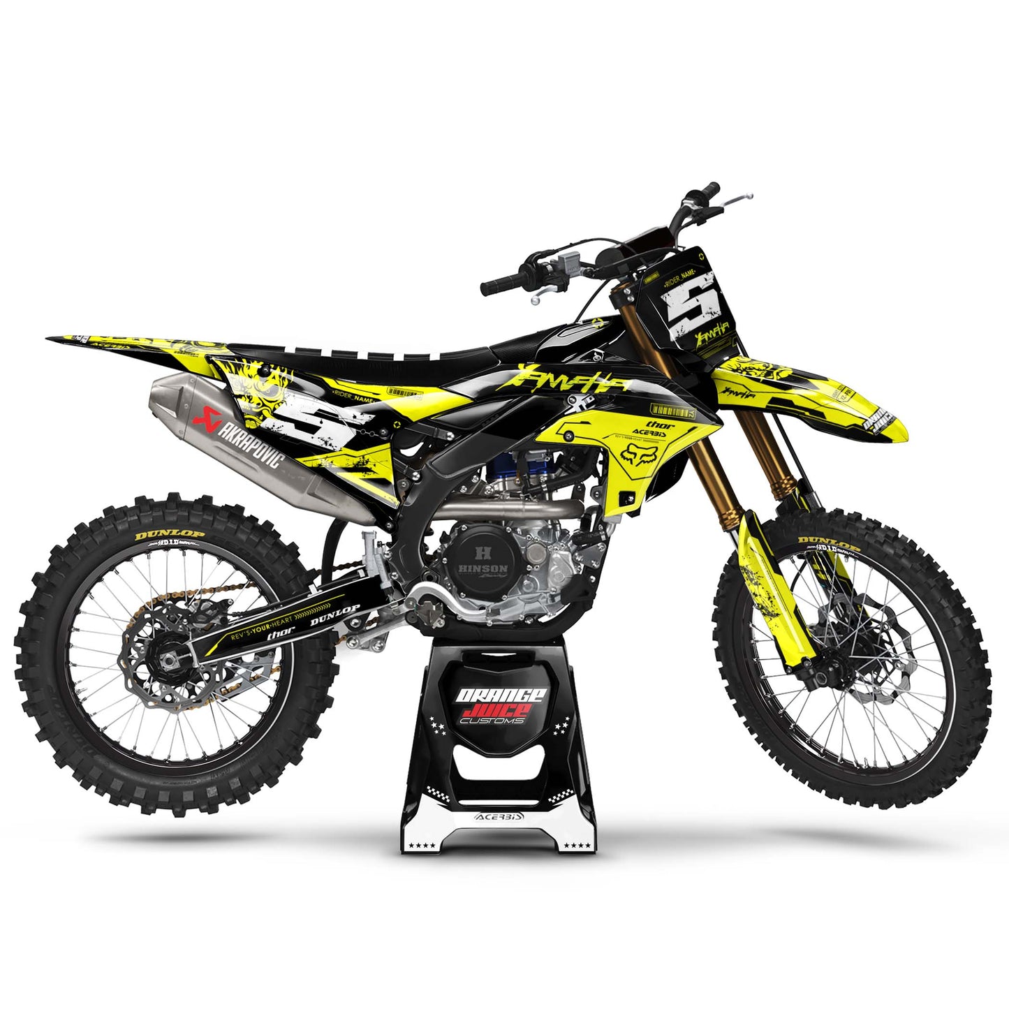 Yamaha Cracker graphics kit - Yellow - side