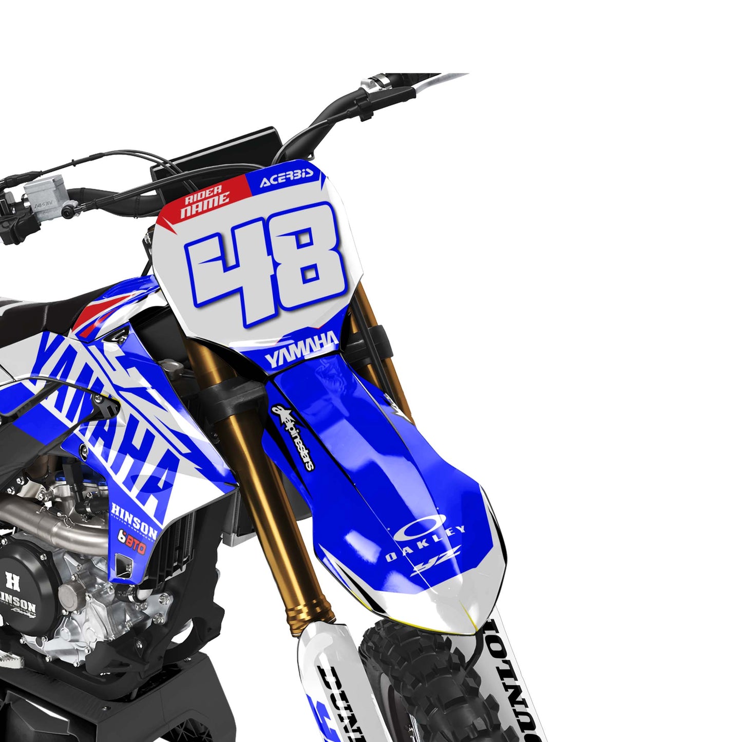 Yamaha Elite graphics kit - Red Blue - front