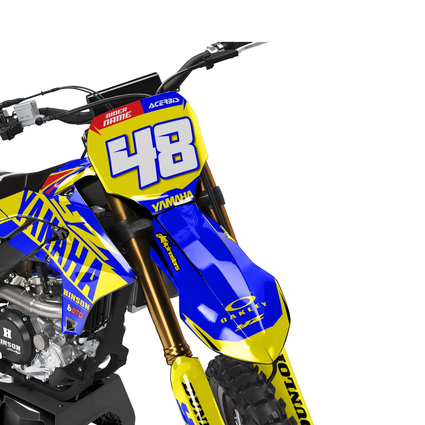 Yamaha Elite graphics kit - Yellow Blue - front