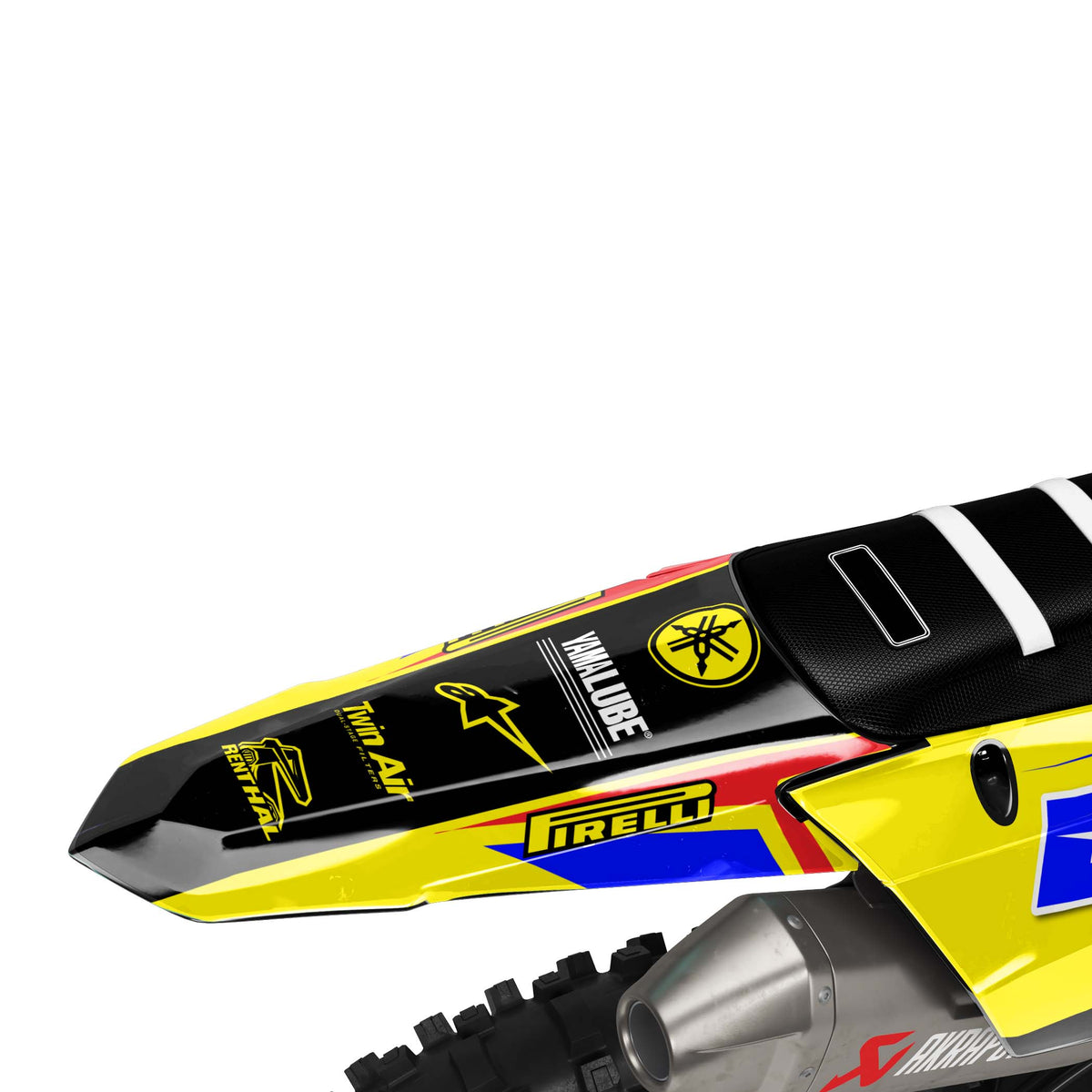 Yamaha Elite graphics kit - Yellow Blue - rear