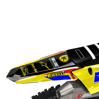 Yamaha Elite graphics kit - Yellow Blue - rear