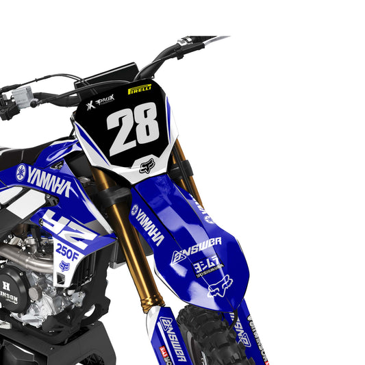 Yamaha Szechuan graphics kit - Blue White - front